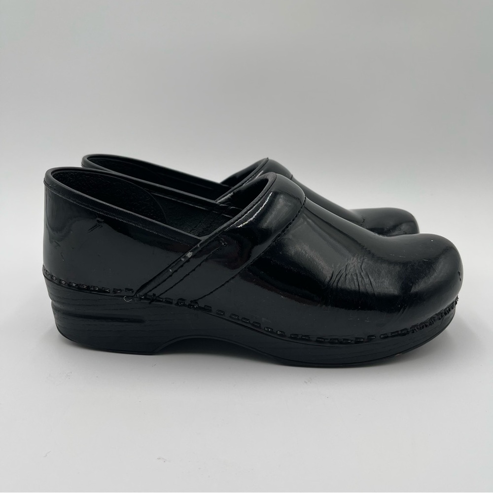 Dansko Professional Black Shiny Leather Classic Clogs Sz EU 41 US 10.5-11 - Picture 4 of 14